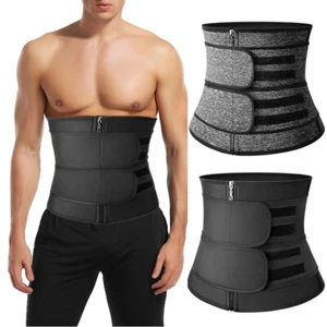 Men's Abdomen Fat Burner Sauna Sweat Belt Body Shaper Waist Trainer Weight Loss - Picture 1 of 20