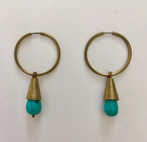 Artisan Türkis & Messing Creolen/Ohrhänger - Bild 1 von 4