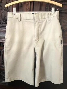 Parker Shorts Boys Size 16 Khaki Tan Beige Chino Flat Front Classic Fit Logo - Picture 1 of 7