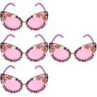  4pcs Eyewear for Ladies Cat Eye Sunglasses Trendy Sunglass Women Sparkling