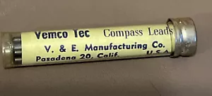 VTG NOS VEMCO TEC Compass Lead 3H 2MM Metal Cap FULL 12pk Tube LABEL MIDCENTURY - Picture 1 of 5