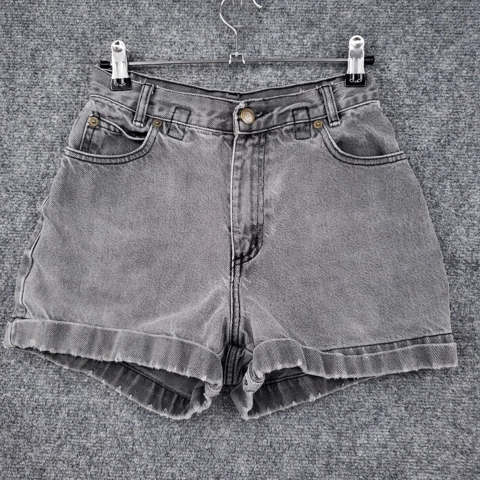 Pantalones Cortos Guess Georges Marciano Para Mujer 6P Gris Pequeño Tiro Alto Puños Cremallera Mosca Denim Foto 1 de 4