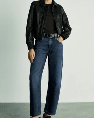 JEANS MANGO AZUL OSCURO TIRO ALTO GLOBO ~ USADOS EN EXCELENTE ESTADO ~ TALLA 14 ~ $89 Foto 1 de 4