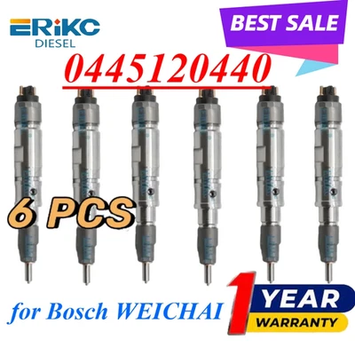 6PC 0445120440 Auto Engine Parts Diesel Injector 0 445 120 440 for WECHAI - Image 1 of 4