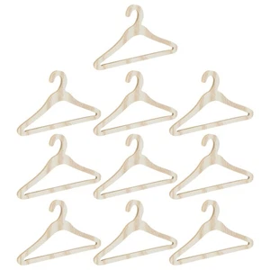 10Pcs Wooden Doll Hangers Dolls Small Clothes Rack Lightweight Doll Coat Hanger - Picture 1 of 5