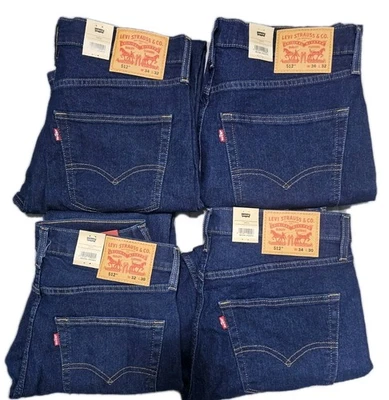 LEVI'S Levis 512 Mens Slim Taper Fit Stretch Indigo Blue Jeans All Sizes
