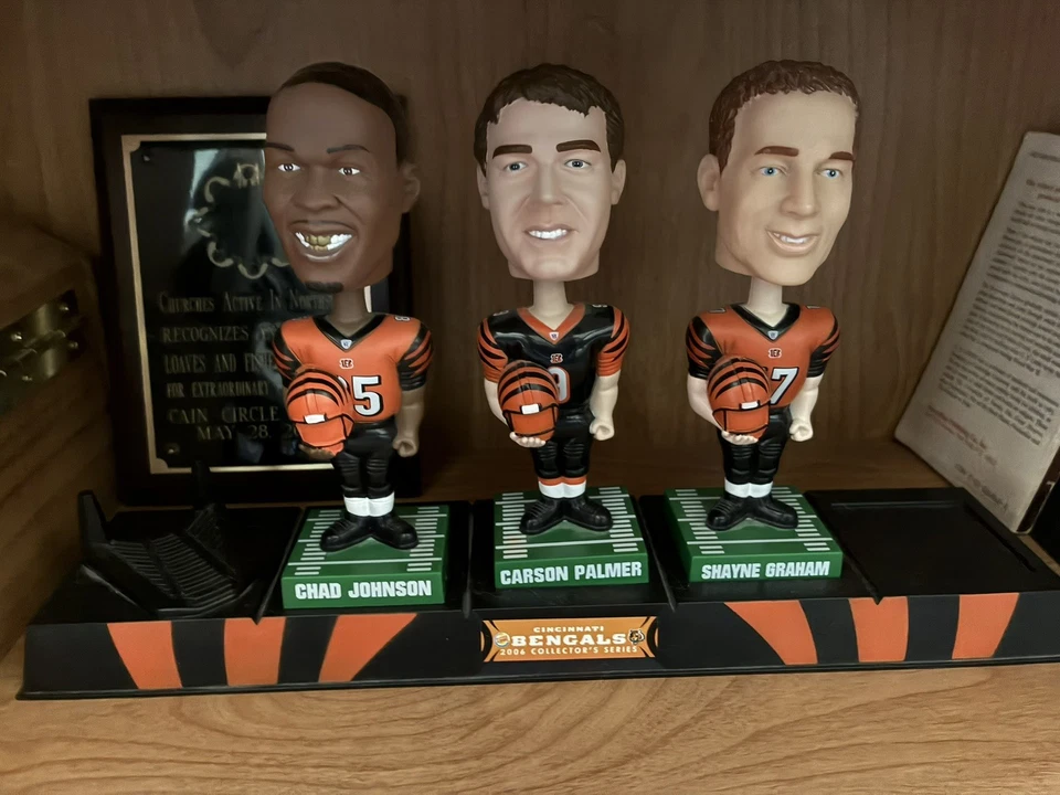 2007 Bengals Burger King Bobblehead Display C. Palmer, C. Johnson and S. Graham - Изображение 1 из 1
