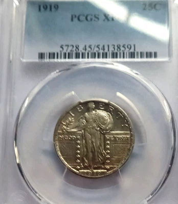 1919 P STANDING LIBERTY QUARTER PCGS XF45 - Image 1 of 4