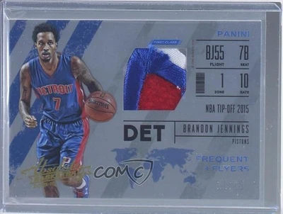 2015-16 Panini Absolute Frequent Flyer Materials Prime /25 Brandon Jennings #51 - Image 1 of 2