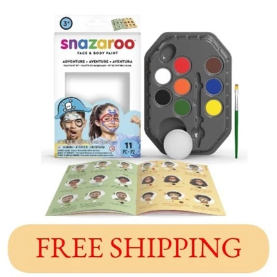 FREE SHIPPING Snazaroo Kids Face Paints - Adventure Face Paint Kit, Set of 11  - Image 1 of 2