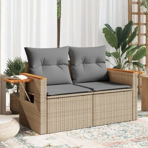 Sofa ogrodowa z poduszkami 2 szt. Sofa zewnętrzna Meble ogrodowe Lounge Polirattan vidaXL - Zdjęcie 1 z 69