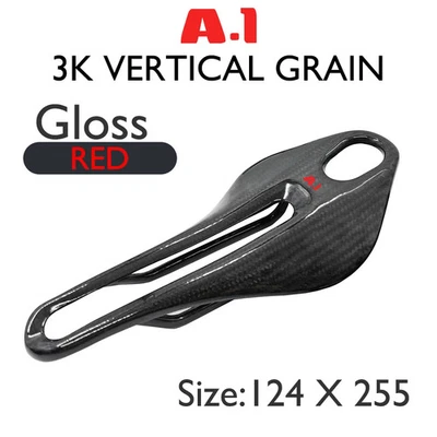 Sillín de carbono para bicicleta de carretera MTB/montaña grava 255*124 mm cojín de asiento delantero brillante  Foto 1 de 4