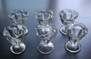 Juego de 6 tazas de postre de helado acanalado transparente ANCHOR HOCKING vasos plato - Imagen 1 de 7