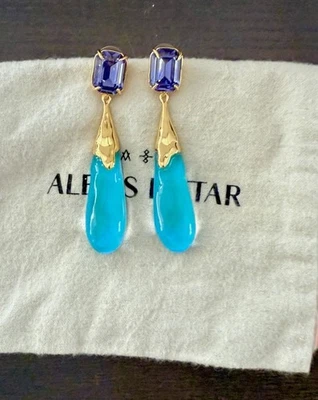 100% Подлинный Alexis Bittar большой бонбон средиземноморский опал люцит серьги - Изображение 1 из 4