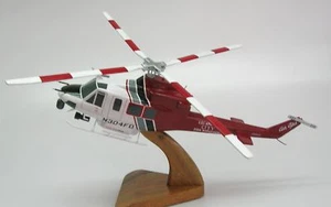 412 Los Angeles Fire Helicopter Desktop Wood Model Replica Small - Picture 1 of 1