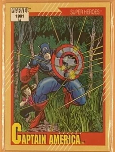 1991 MARVEL Series 2 Trading Cards. CAPTAIN AMERICA #54. Impel. Near Mint. - Foto 1 di 2