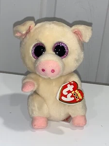 TY Beanie Boos 6" PIGGLEY Pink Beige Pig Plush Stuffed Animal 2016 Retired - Picture 1 of 6