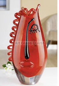 Fabulous Murano Technique HUGE Art Glass Picasso Tribute Art Glass Vase 34cm - Picture 1 of 3