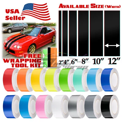 Gloss Color Racing Stripes Vinyl Wrap For Acura Integra Stripe Sticker 10FT/20FT - Image 1 of 4