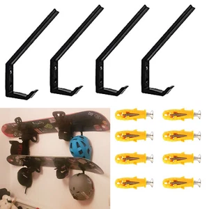 4x Estante De Almacenamiento Snowboard | Soporte Pared Longboard Display - Imagen 1 de 5