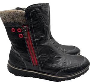 Botas negras aislantes Rieker para mujer Z4270-00 usadas en excelente estado talla 41 EE. UU. 10 zapatos Tanda usados en excelente estado - Imagen 1 de 10