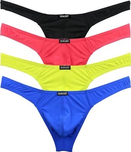 IKINGSKY Men's Thong Underwear Sexy Low Rise T-Back Under Panties - Picture 1 of 13