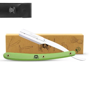 Durable Cut Throat Razor, Shavette, Plastic Handle, Barber Straight Razor, Green - Picture 1 of 9