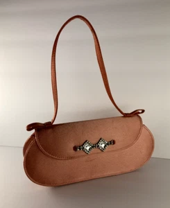 Nina Salmon Royal Satin Jeweled Satchel Top Handle Bag Handbag - Picture 1 of 5