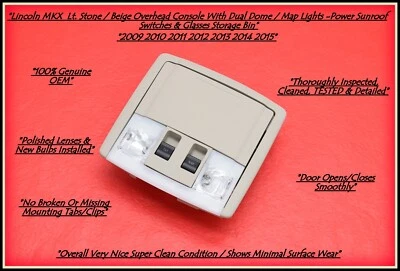 Panel de almacenamiento interruptor techo corredizo luz domo consola superior OEM Lincoln MKX 09-15 Foto 1 de 4