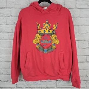 Nike LeBron James "Strive for Greatness" Hoodie Men's M Red Gold Crown Graphic - Picture 1 of 8