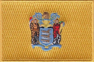 Parches bordados con bandera del estado de Nueva Jersey de 3""x2"" de hierro - Imagen 1 de 1
