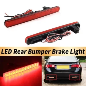 2x Red Lens LED Bumper Reflector Tail Brake Stop Light For 09-14 Acura TSX Sedan - Picture 1 of 23