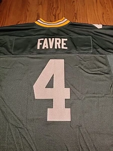 Reebok Greenbay Packers Brett Favre NFL Football Jersey #4 Green Mens XL VTG - Picture 1 of 14