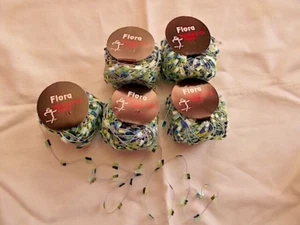 LOT 5 TRENDSETTER "FLORA" VARIEGATED 100% POLYESTER "EYELASH" YARN- 20G-70 YARDS - Picture 1 of 4