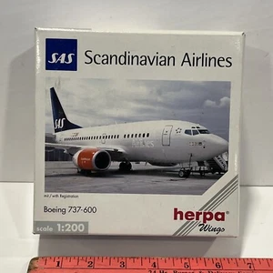 1:200 Herpa SAS Scandinavian Airlines Boeing 737 600 Detailed Wings Rare Set - Picture 1 of 17