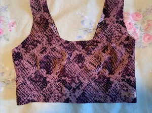 Victorias Secret Pink Seamless Bralette Pink & Black Snake Print Bra MEDIUM - Picture 1 of 4