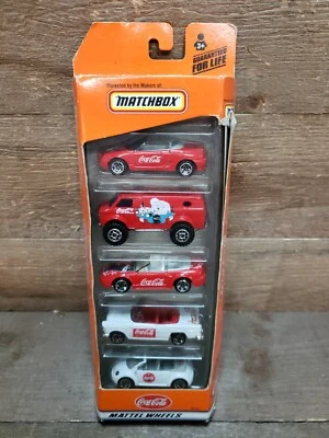 Matchbox 5 Pack Coca Cola Gift Set 1999 Mattel Wheels # 96487  *BOX WEAR* - Image 1 of 4