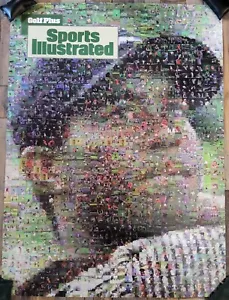 RARE Golf Plus Sports Illustrated Tiger Woods Photo Mosiac Promo Ad Poster - Picture 1 of 6