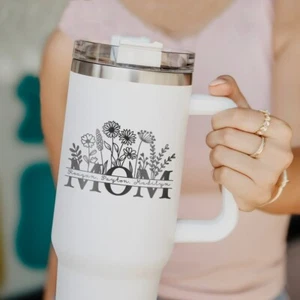 Custom 40oz Tumbler Christmas Gifts for Grandma, Engraved Kids Name Travel Mug - Picture 1 of 4