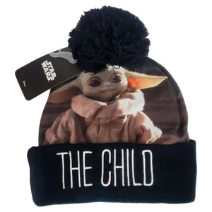 CAPPELLO BERRETTO NERO UOMO NUOVO CON ETICHETTE STAR WARS THE MANDALORIAN THE CHILD GROGU BABY YODA - Foto 1 di 3