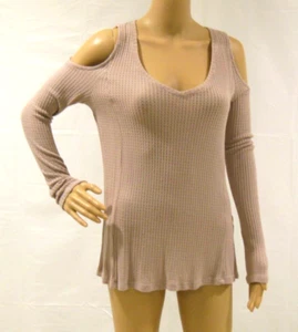 Cotton On Waffle Knit Super Soft Cold Shoulder Long Sleeve Top Women Medium EUC - Picture 1 of 8