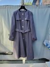 Wrap London Lilac Grey Cotton Linen Blend fitted vintage look Summer Coat 12-14