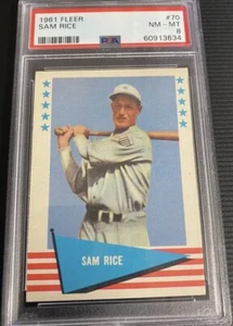 1961 Fleer Sam Rice #70 PSA 8 “NM-MT” Washington Senators HOF “CENTERED” BEAUTY - Picture 1 of 2
