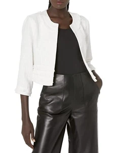 Karl Lagerfeld Paris Damenjacke weiß Tweed vorne offen Größe Small - Bild 1 von 12