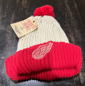 Detroit Red Wings Vintage Cuffed Pom Pom Beanie By American Needle - NEW