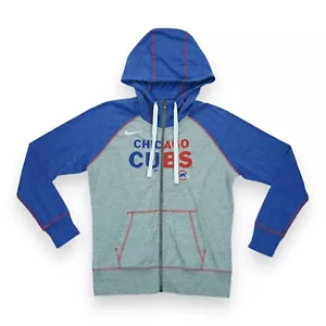 Nike Women's Heathered Charcoal and Heathered Royal Chicago Cubs Split Hoodie M - Picture 1 of 6