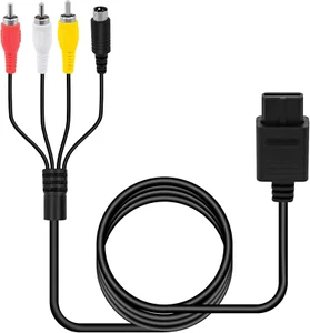 Mcbazel S Video AV Video Audio Cable Cord for Nintendo SNES N64 Gamecube - Picture 1 of 12