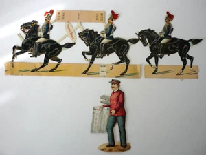 Antik Original Stanzform Heilsarmee Kriegsschrei Verkäufer & 3 Soldaten zu Pferd - Bild 1 von 13
