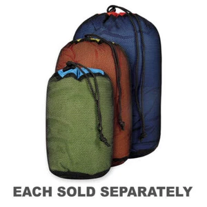 Outdoor Travel Camping Mesh Stuff Sack Drawstring Storage Bag Pouch - Foto 1 di 8