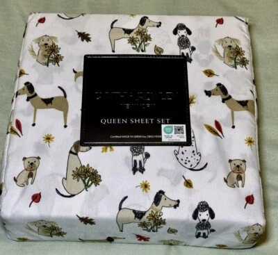 Juego de sábanas Cynthia Rowley FALL DOGS Queen caniche dálmata Dachshund Pug NUEVO hh1 Foto 1 de 3